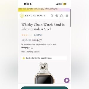 Silver Watch Band for Apple Watch.